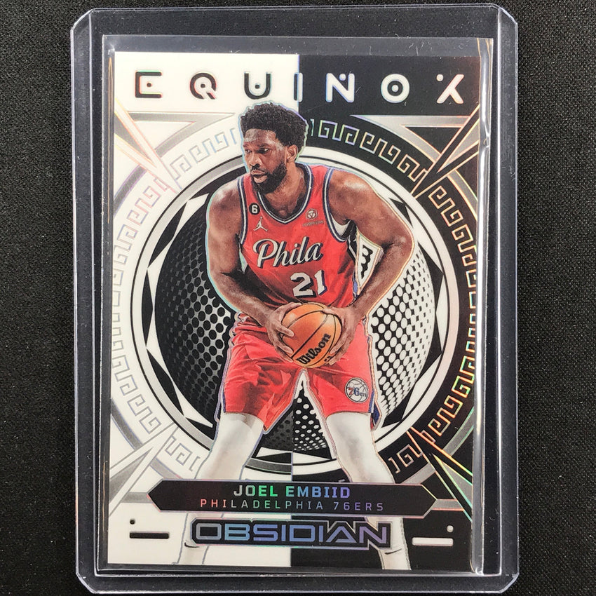 2022-23 Obsidian Joel Embiid Equinox Silver Prizm 43/99
