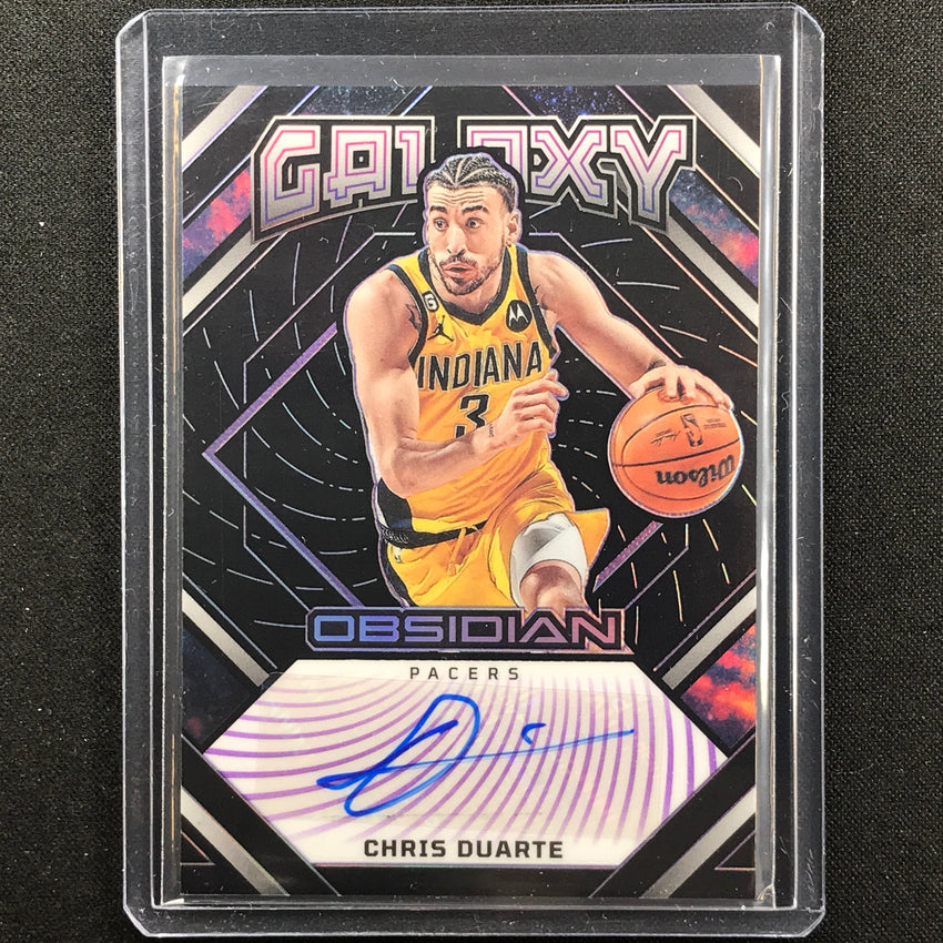 2022-23 Obsidian Chris Duarte Galaxy Ink Auto Electric Etch Purple 18/75