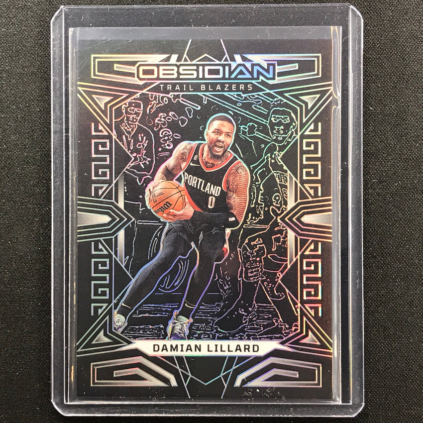 2022-23 Obsidian Damian Lillard Base Silver Prizm No 40