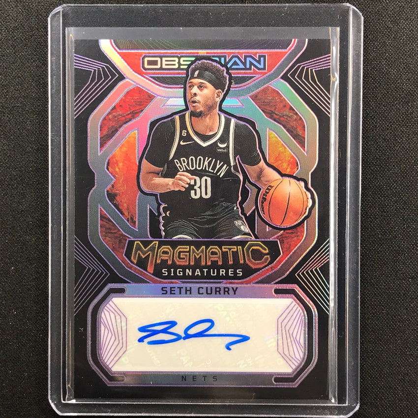 2022-23 Obsidian Seth Curry Magmatic Signatures Auto Electric Etch Purple 22/75
