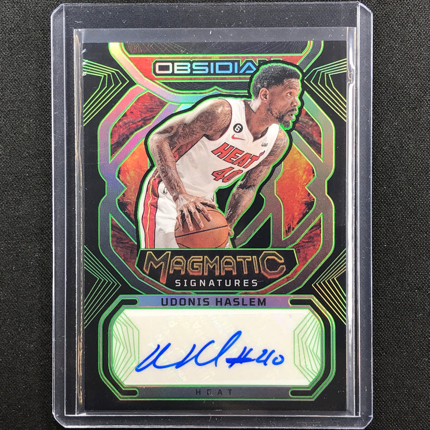 2022-23 Obsidian Udonis Haslem Magmatic Signatures Auto Electric Green 1/25