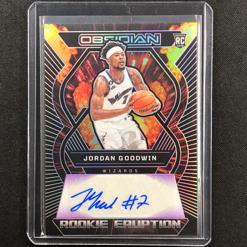 2022-23 Obsidian Jordan Goodwin Rookie Eruption Auto Electric Etch Purple 21/75