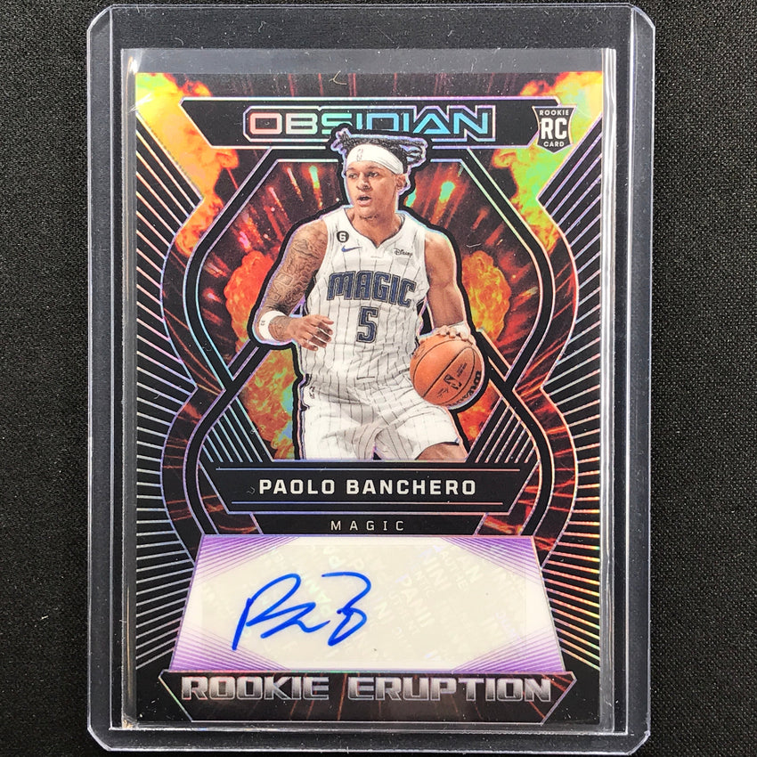 2022-23 Obsidian Paolo Banchero Rookie Eruption Auto Electric Etch Purple 70/75