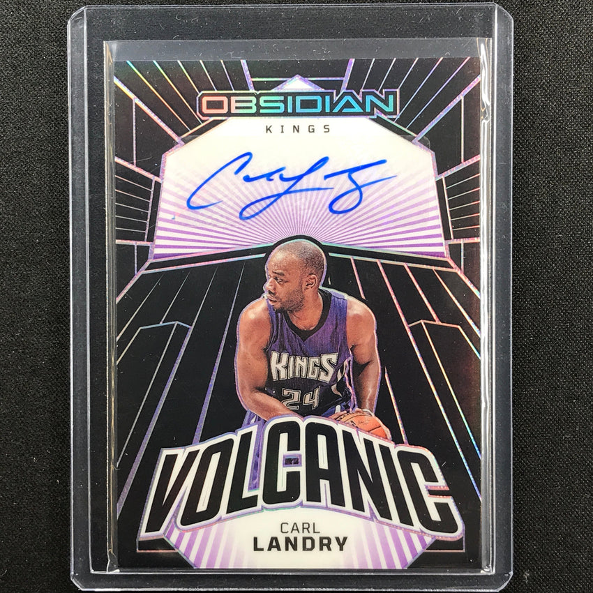2022-23 Obsidian Carl Landry Volcanic Signatures Auto Electric Etch Purple 60/75