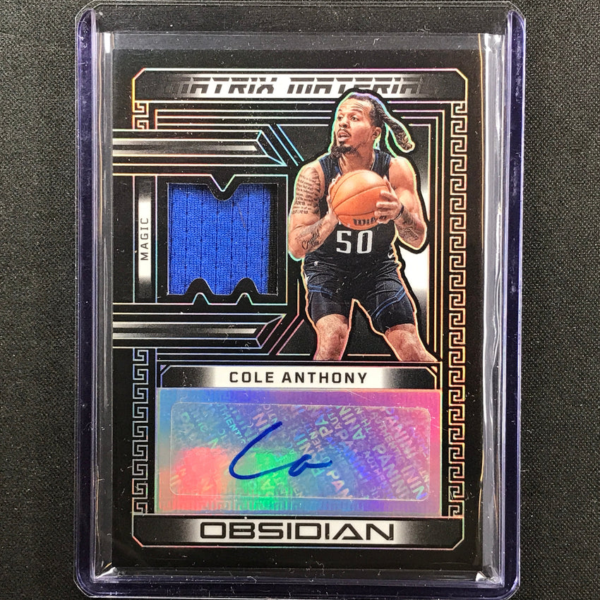 2022-23 Obsidian Cole Anthony Matrix Material Jersey Auto Silver Prizm 96/99