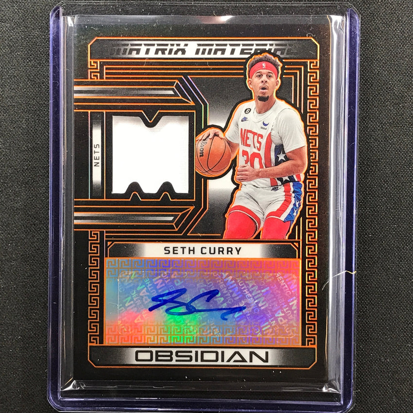2022-23 Obsidian Seth Curry Matrix Material Jersey Auto Electric Orange 13/35