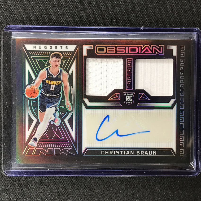 2022-23 Obsidian Christian Braun Rookie Jersey Ink Dual Jersey Auto Silver 49/99