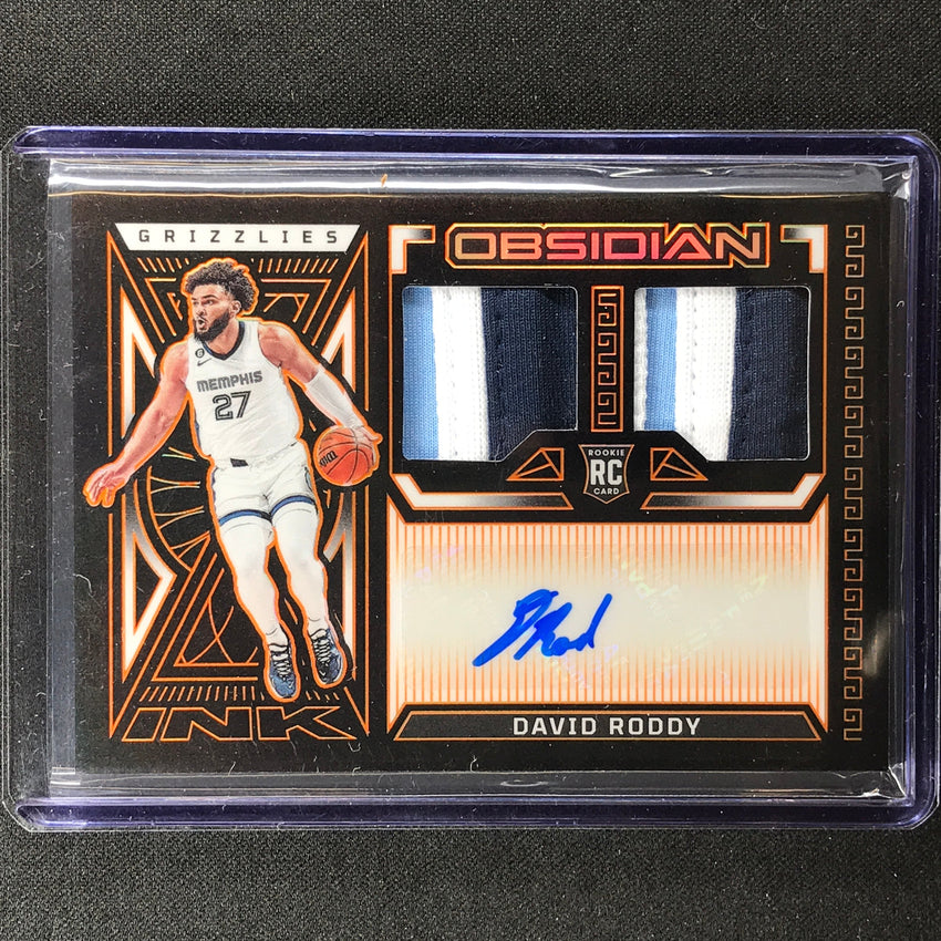 2022-23 Obsidian David Roddy Rookie Jersey Ink Dual Patch Auto Orange 6/35