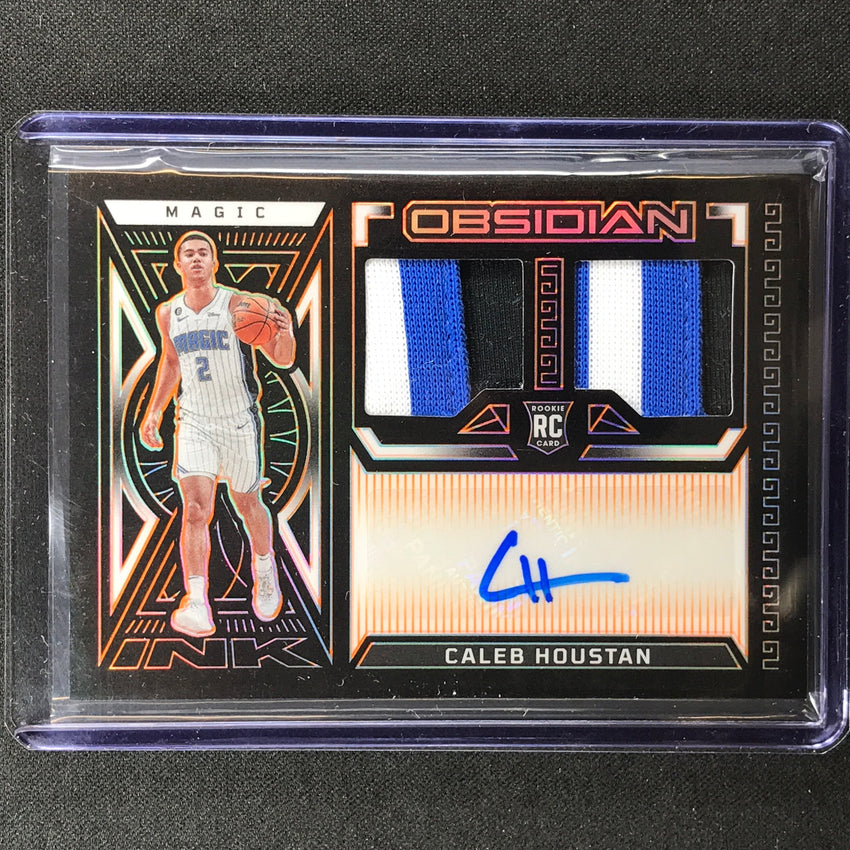 2022-23 Obsidian Caleb Houstan Rookie Jersey Ink Dual Patch Auto Orange 29/35