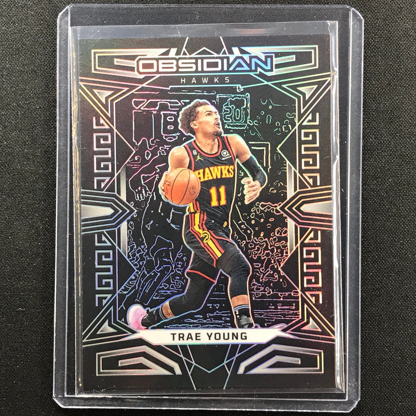 2022-23 Obsidian Trae Young Base Silver Prizm No 65