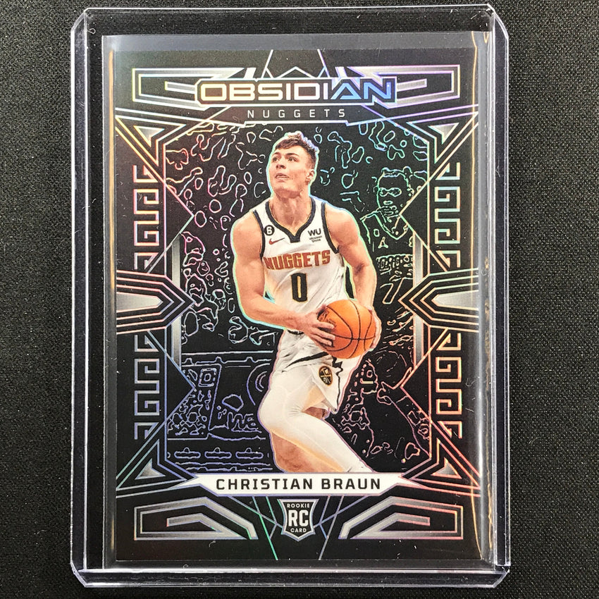 2022-23 Obsidian Christian Braun Rookie Base Silver Prizm No 165