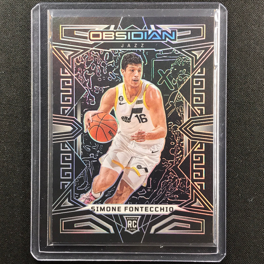2022-23 Obsidian Simone Fontecchio Rookie Base Silver Prizm No 188