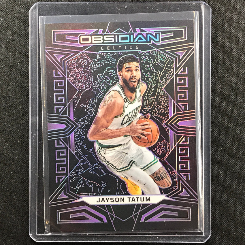 2022-23 Obsidian Jayson Tatum Electric Etch Purple 25/99 No 129