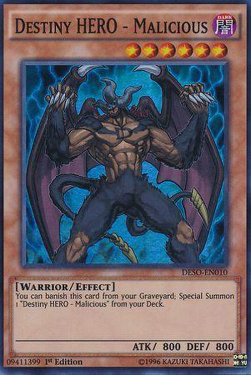 Destiny HERO - Malicious - DESO-EN051 - Super Rare 1st Edition-Cherry Collectables