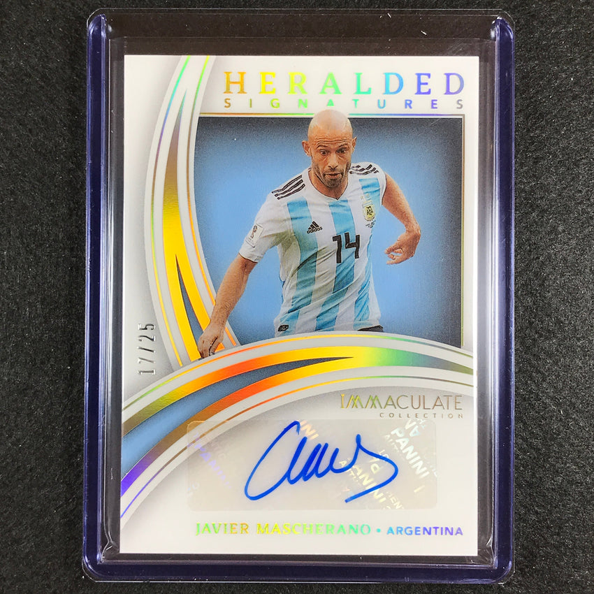 2022-23 Immaculate Javier Mascherano Heralded Signatures Acetate Auto Gold 17/25