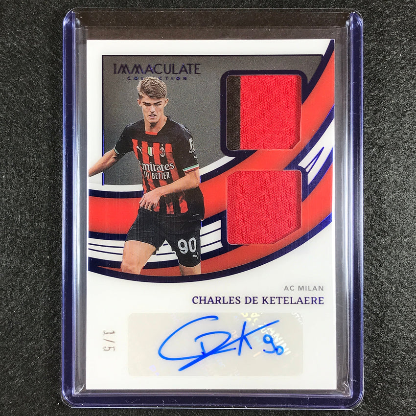 2022-23 Immaculate Charles De Ketelaere Dual Swatch Jersey Auto Sapphire 1/5