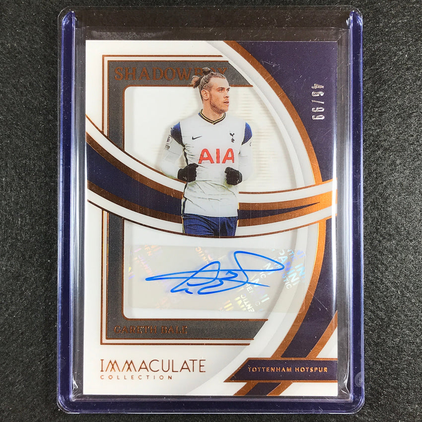 2022-23 Immaculate Gareth Bale Shadowbox Signatures Acetate Auto Bronze 46/99