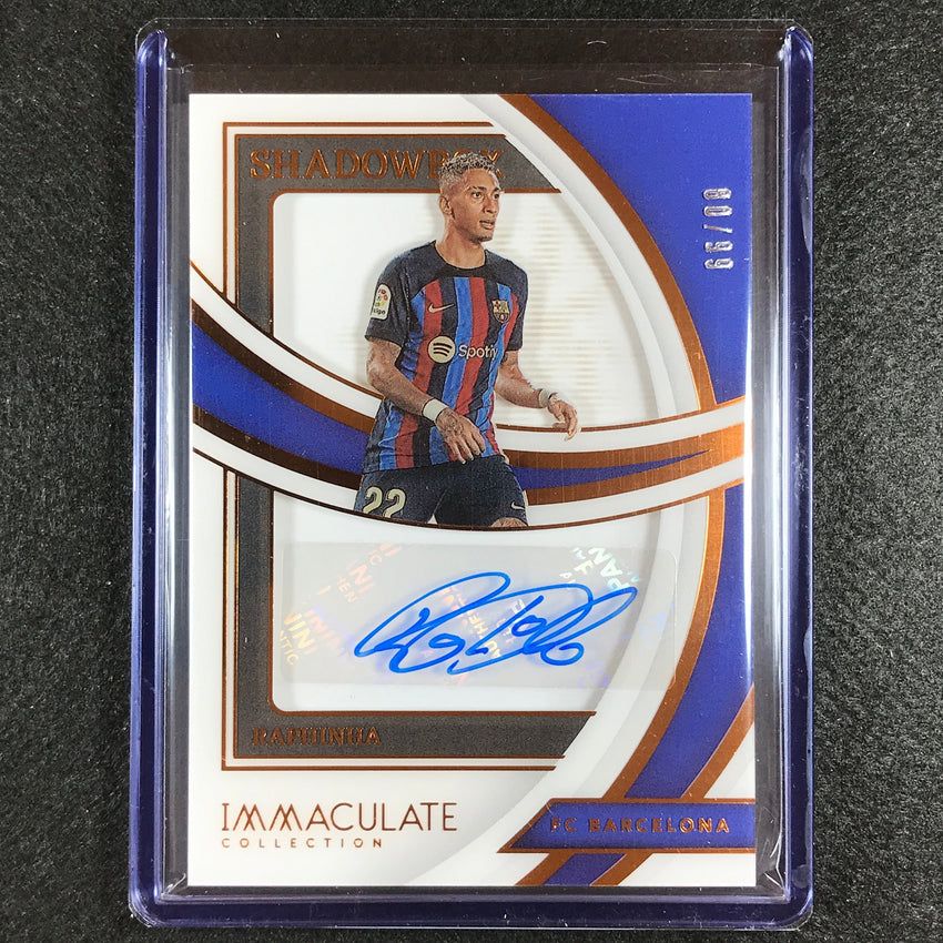 2022-23 Immaculate Raphinha Shadowbox Signatures Acetate Auto Bronze 80/99