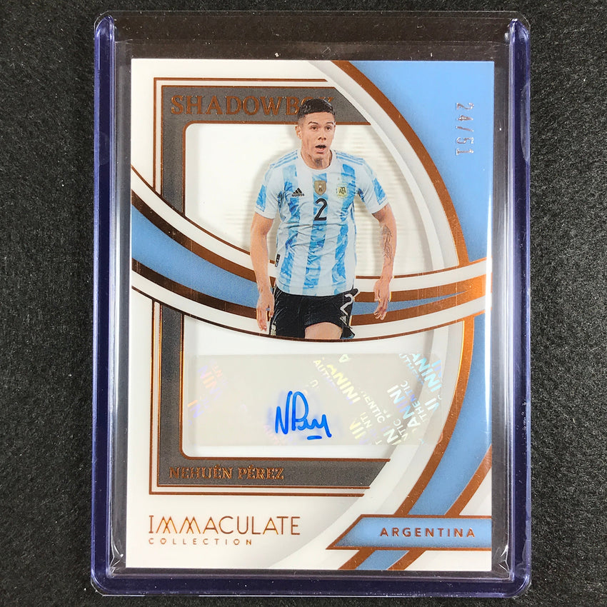 2022-23 Immaculate Nehuen Perez Shadowbox Signatures Acetate Auto Bronze 24/51