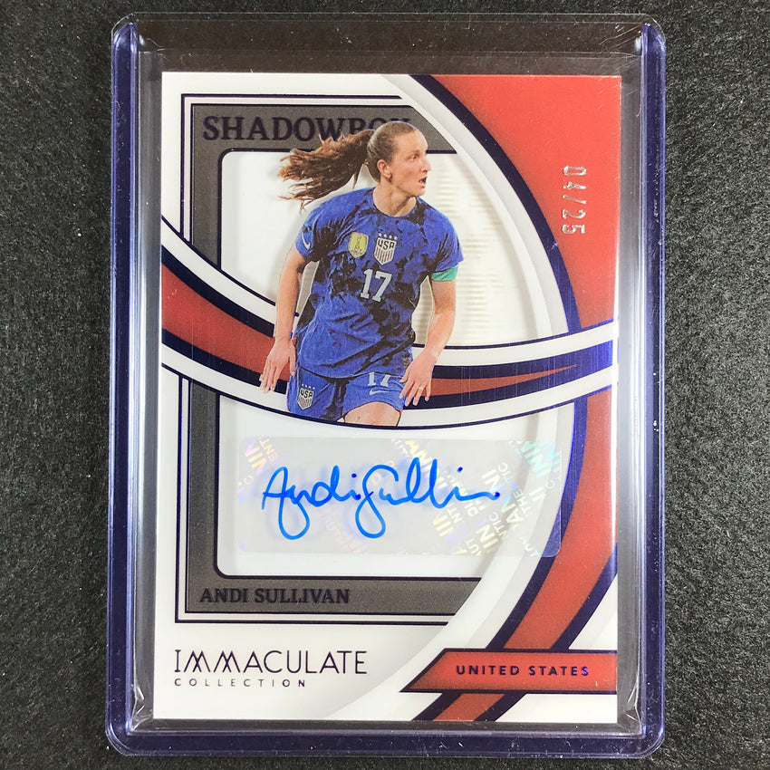 2022-23 Immaculate Andi Sullivan Shadowbox Signatures Acetate Auto Sapphire 4/25