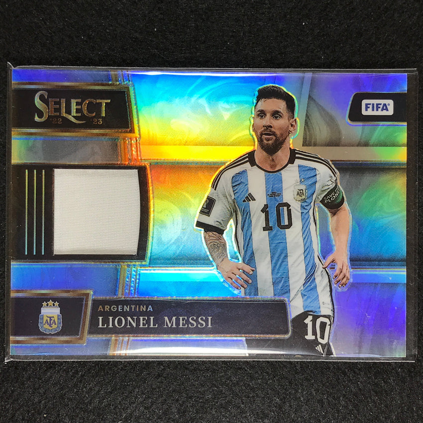2022-23 Select Fifa Lionel Messi Memorabilia Jersey Relic Silver Prizm No Lmi