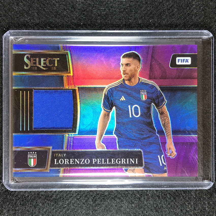 2022-23 Select Fifa Lorenzo Pellegrini Memorabilia Jersey Relic Purple 22/49