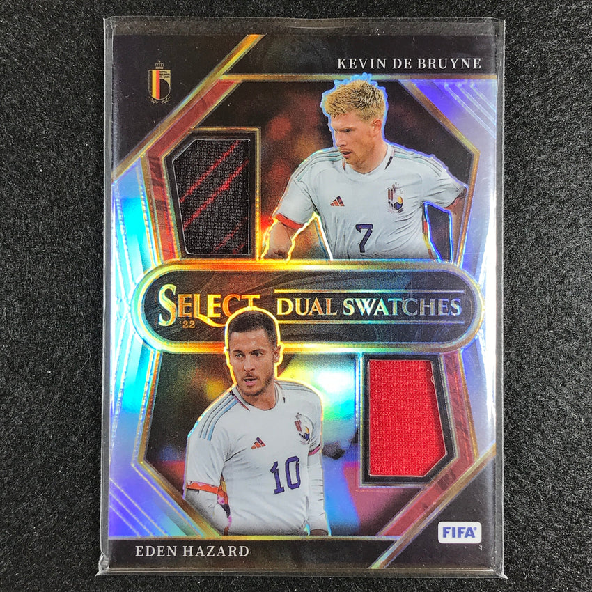 2022-23 Select Fifa Kevin De Bruyne Eden Hazard Dual Swatch Relic Silver No Bel