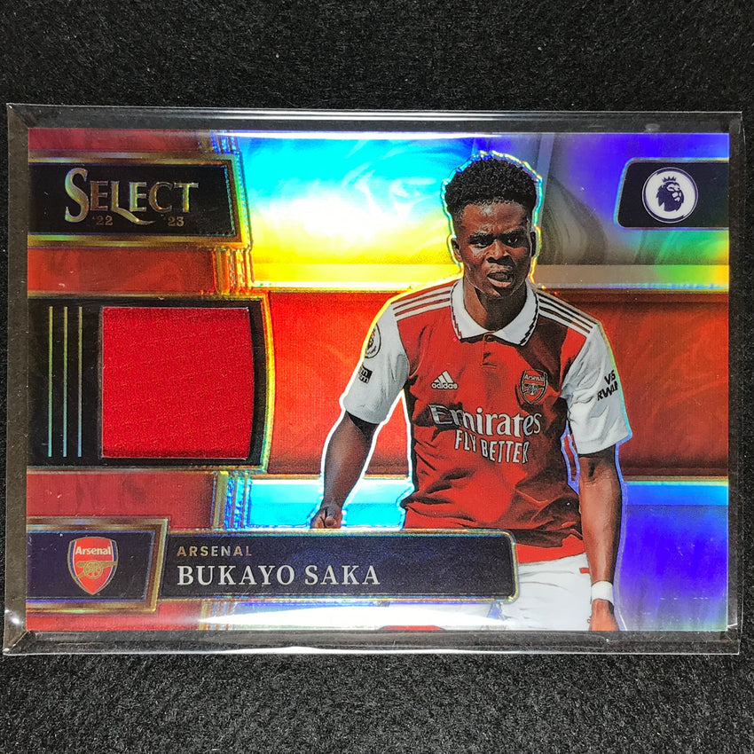 2022-23 Select Epl Bukayo Saka Select Memorabilia Relic Silver Prizm No Bsa