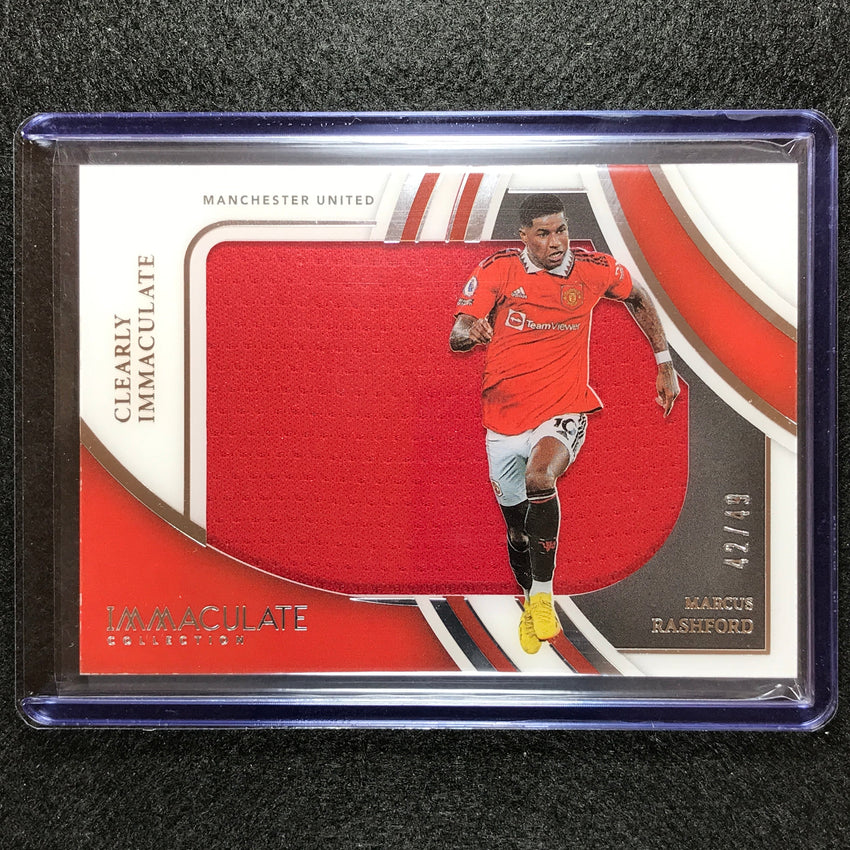 2022-23 Immaculate Marcus Rashford Clearly Immaculate Jersey Relic Silver 42/49