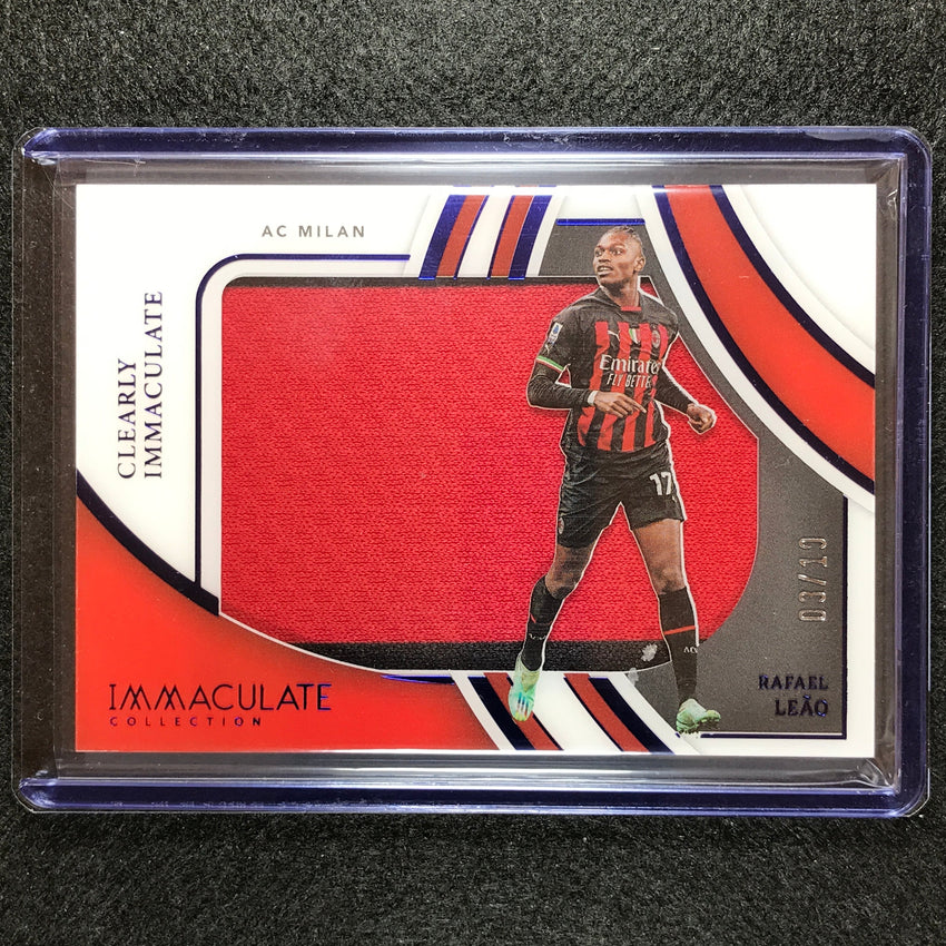 2022-23 Immaculate Rafael Leao Clearly Immaculate Jersey Relic Sapphire 3/10