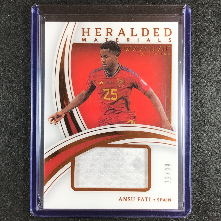 2022-23 Immaculate Ansu Fati Heralded Materials Jersey Relic Bronze 72/99