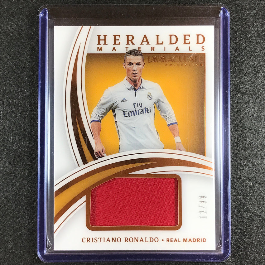 2022-23 Immaculate Cristiano Ronaldo Heralded Material Jersey Relic Bronze 12/99