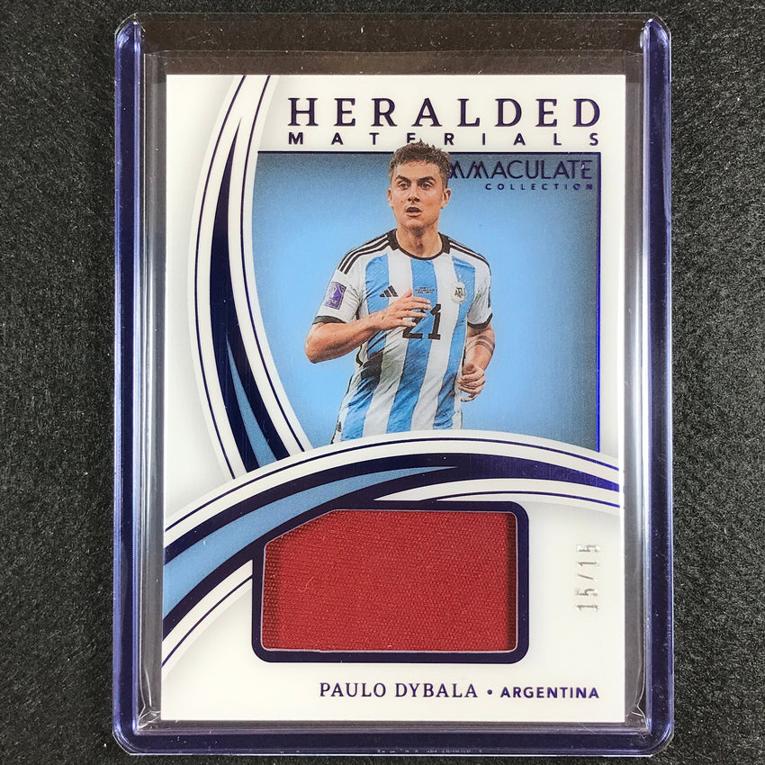 2022-23 Immaculate Paulo Dybala Heralded Materials Jersey Relic Sapphire 15/15