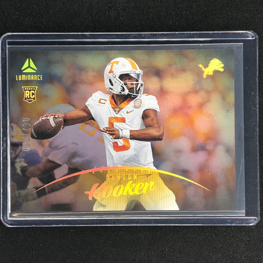 2023 Luminance Nfl Hendon Hooker Rookie Horizontal Gold /200 No 179