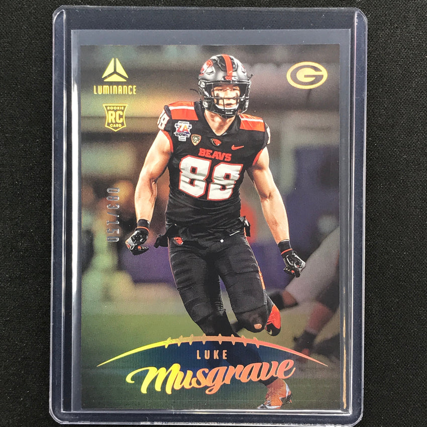 2023 Luminance Nfl Luke Musgrave Rookie Vertical Blue /150 No 144