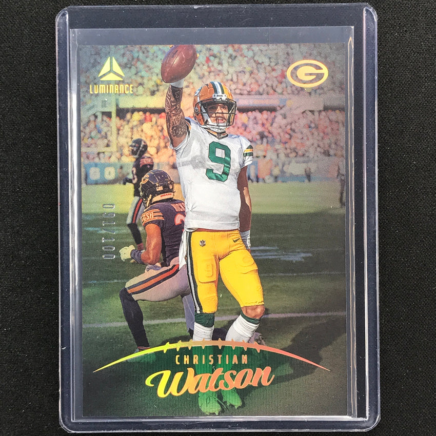 2023 Luminance Nfl Christian Watson Vertical Green /100 No 17