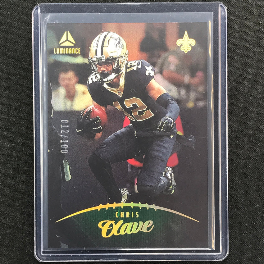 2023 Luminance Nfl Chris Olave Vertical Green /100 No 72