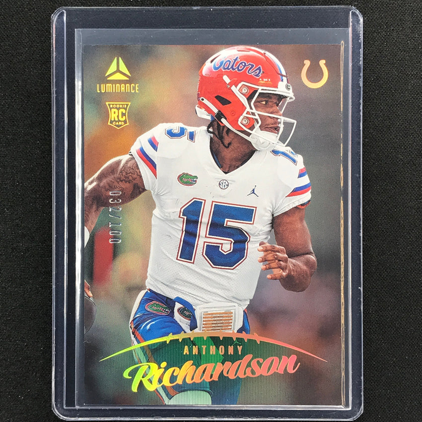 2023 Luminance Nfl Anthony Richardson Rookie Vertical Green /100 No 101