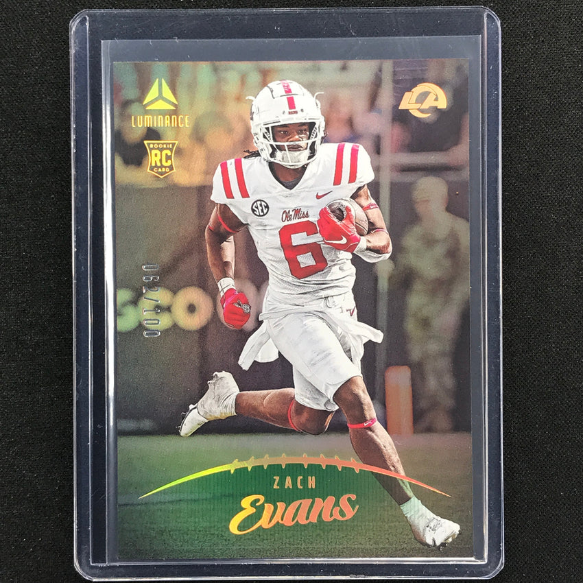 2023 Luminance NFL ZACH EVANS Rookie Vertical Green /100 #153