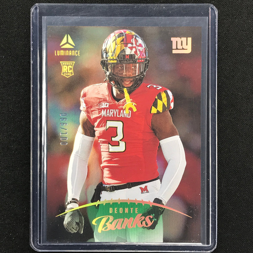 2023 Luminance Nfl Deonte Banks Rookie Vertical Green /100 No 158