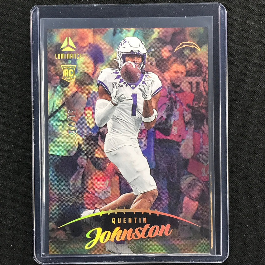 2023 Luminance NFL QUENTIN JOHNSTON Rookie Vertical Black 51/75 #106