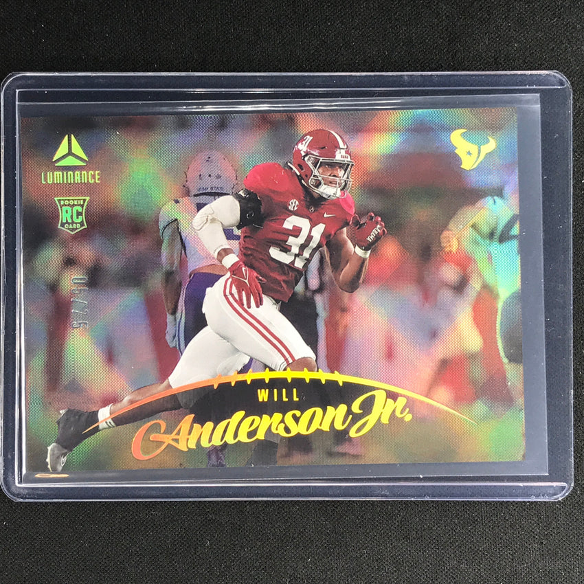 2023 Luminance Nfl Will Anderson Jr. Rookie Horizontal Black 5/75 No 185