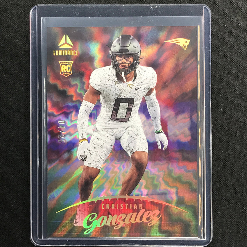 2023 Luminance Nfl Christian Gonzalez Rookie Vertical Red 4/25