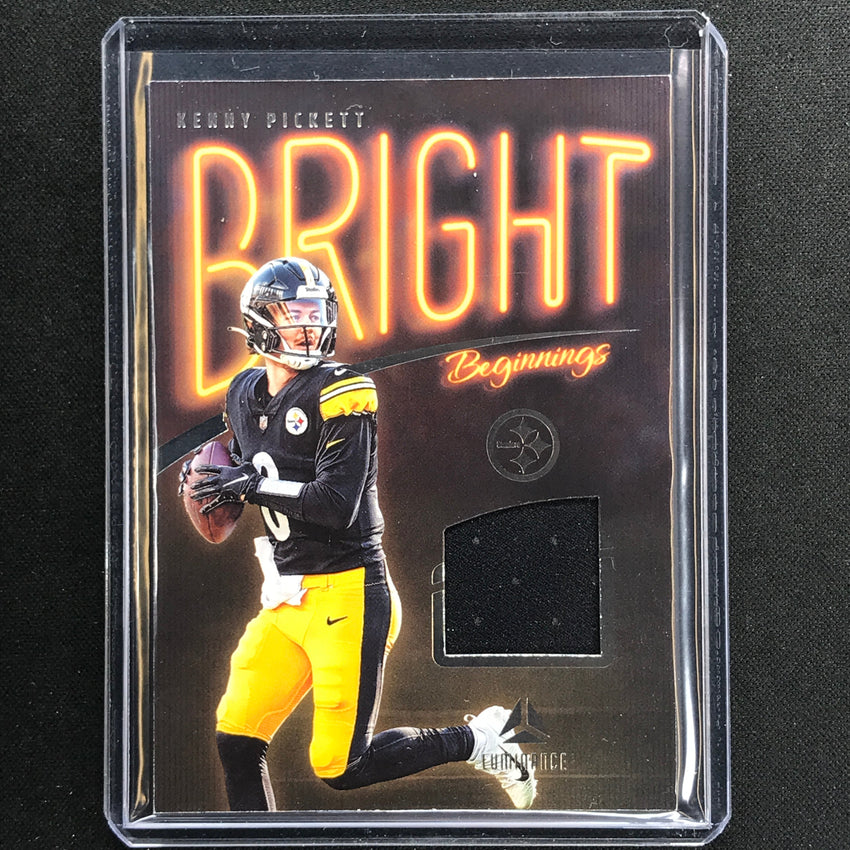 2023 Luminance Nfl Kenny Pickett Bright Beginnings Relic Jersey Silver No 1