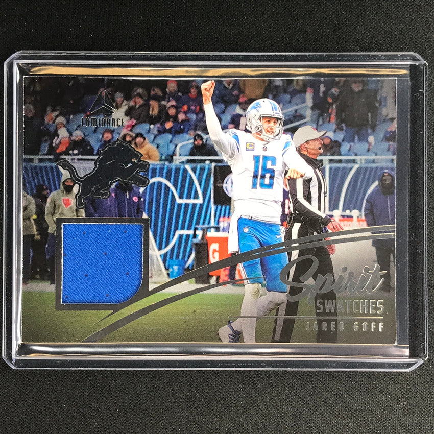 2023 Luminance Nfl Jared Goff Spirit Swatches Relic Jersey Silver No 6