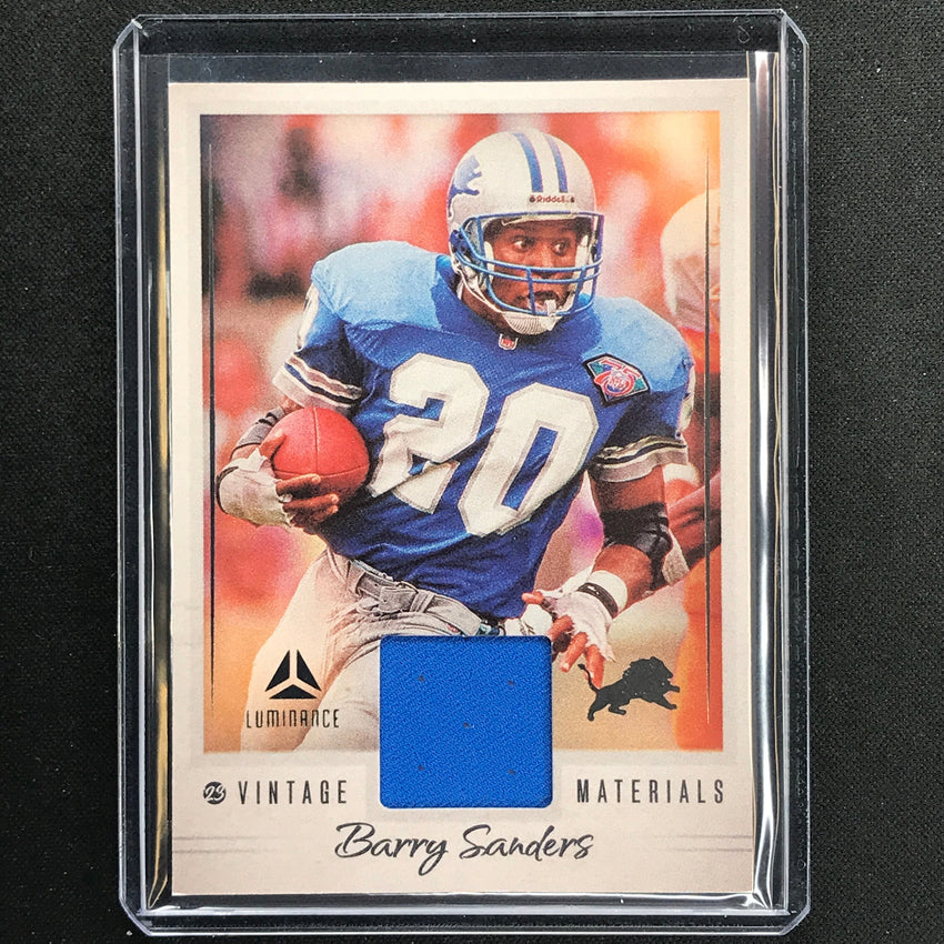 2023 Luminance Nfl Barry Sanders Vintage Materials Relic Jersey Silver No 5