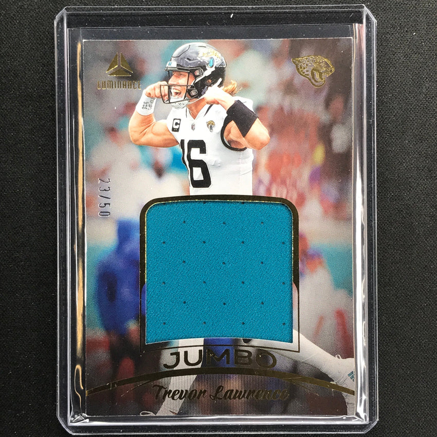 2023 Luminance Nfl Trevor Lawrence Jumbo Relic Jersey Gold 23/50