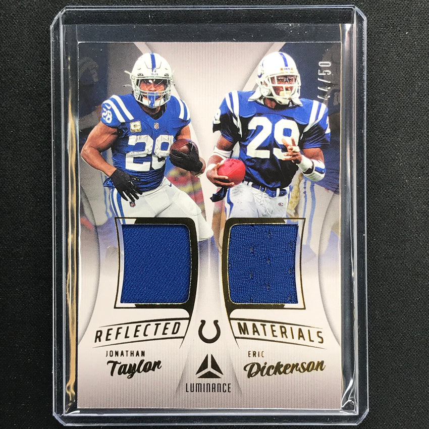 2023 Luminance Nfl Jonathan Taylor Dickerson Reflected Dual Jersey Gold 44/50