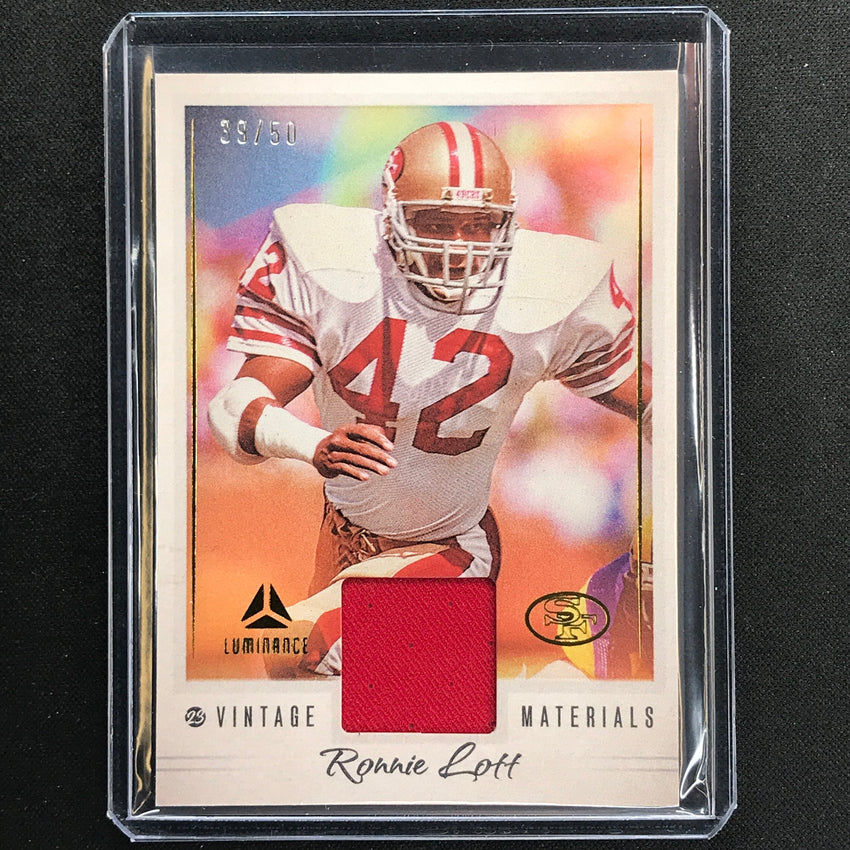 2023 Luminance Nfl Ronnie Lott Vintage Materials Relic Jersey Gold 39/50