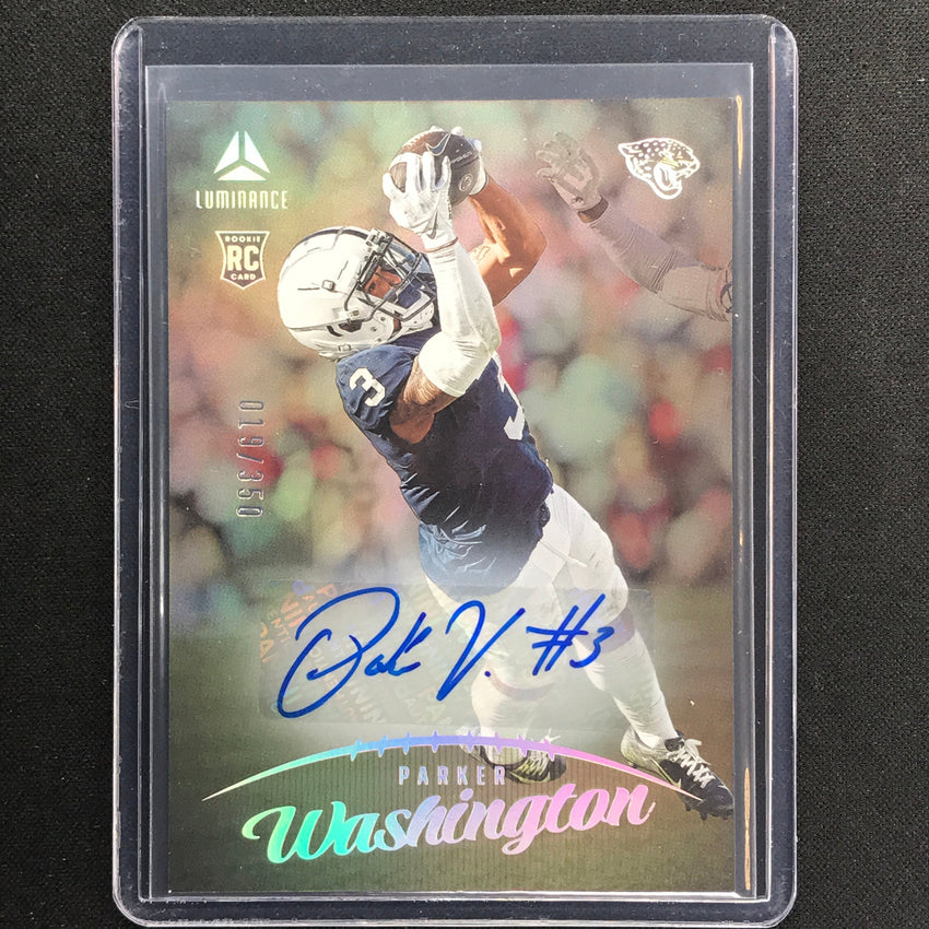 2023 Luminance Nfl Parker Washington Rookie Vertical Auto Silver 19/350
